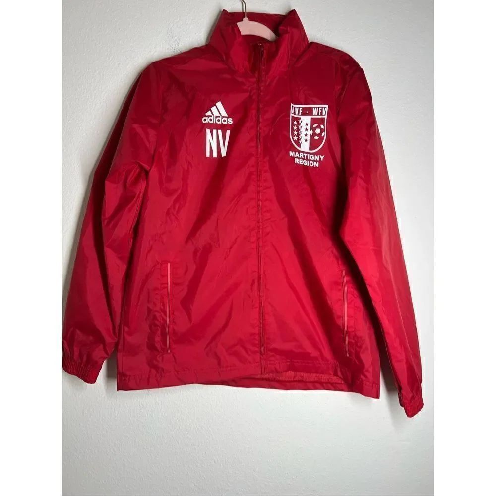 Adidas AVF-WFV Jacket Windbreaker Training Red Size Y Kids L ( 13-14 years)